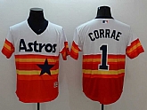 Houston Astros #1 Carlos Correa Mitchell And Ness 1980 White Orange 2016 Flexbase Collection Stitched Jersey,baseball caps,new era cap wholesale,wholesale hats